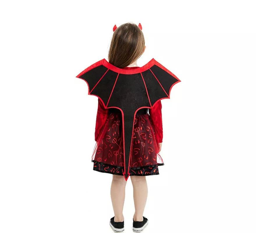 Translation missing: es.Disfraz de Diablilla roja con diadema y alas para bebé y niña