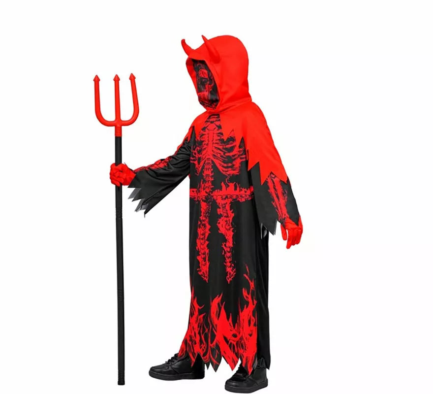 Disfraz de Diablo en Llamas con Capucha para niños