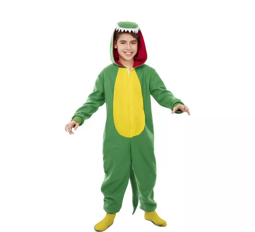 Translation missing: es.Disfraz de Dinosaurio Kugurumi verde y amarillo para niños