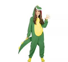 Disfraz de Dinosaurio Kugurumi verde y amarillo para niños