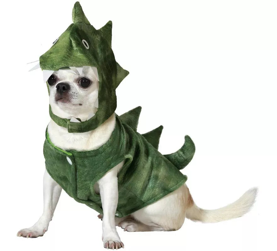 Translation missing: es.Disfraz de Dinosaurio verde para perro