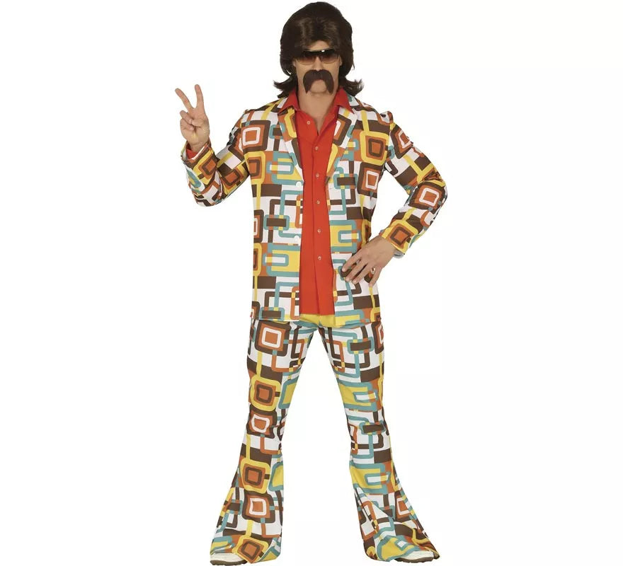 Translation missing: es.Disfraz de Disco Años 70 Multicolor para hombre