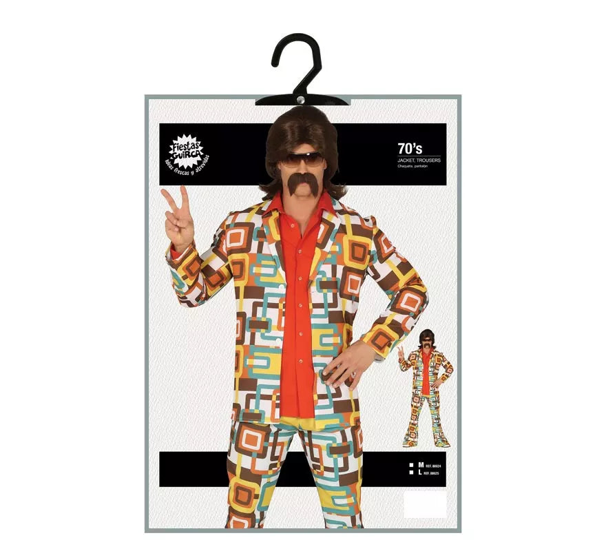Translation missing: es.Disfraz de Disco Años 70 Multicolor para hombre