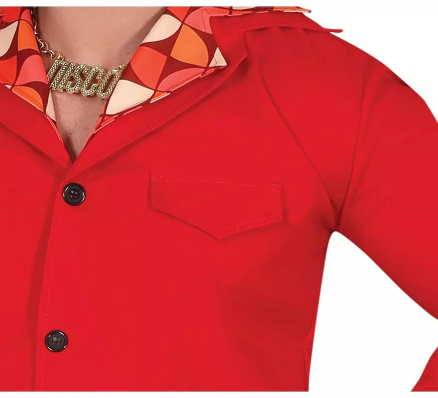 Translation missing: es.Disfraz de Disco Años 70 rojo para hombre
