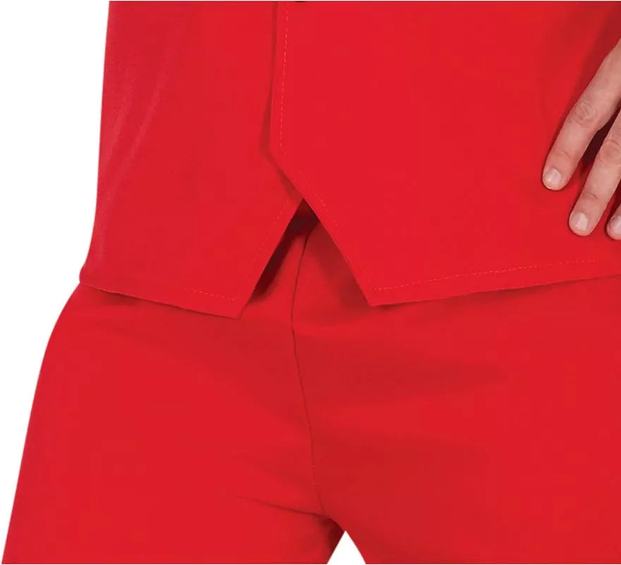 Disfraz de Disco Años 70 rojo para hombre