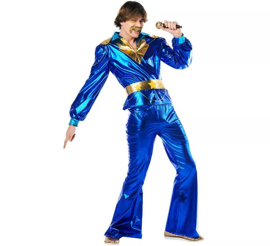 Translation missing: es.Disfraz de Disco azul años 70 para hombre