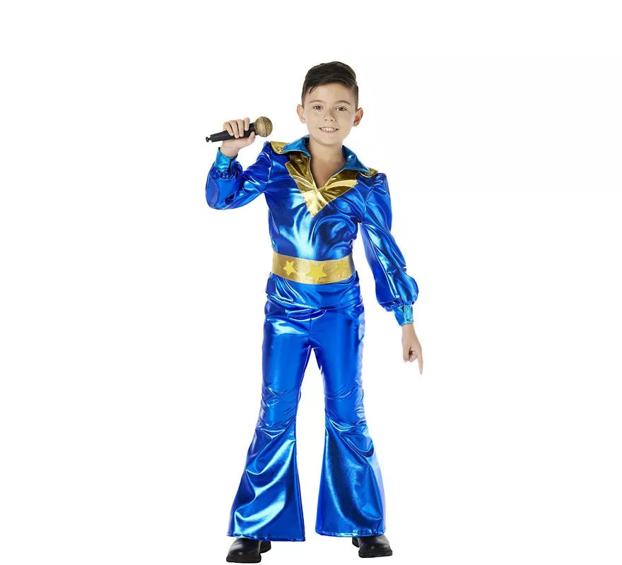 Translation missing: es.Disfraz de Disco azul años 70 para niño
