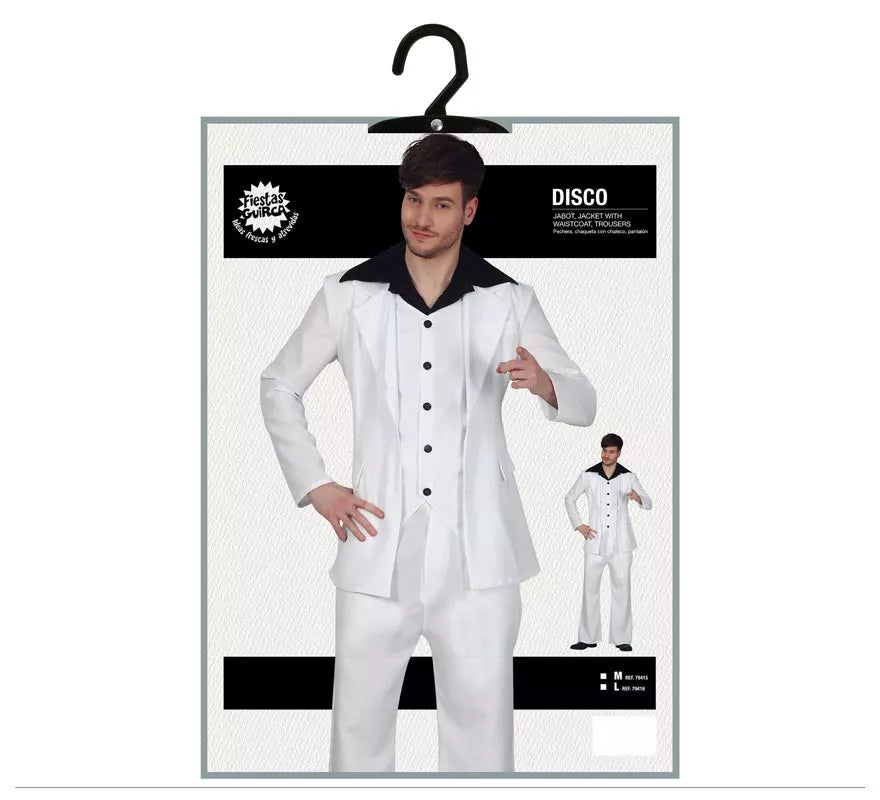 Translation missing: es.Disfraz de Disco Blanco y Negro para Hombre