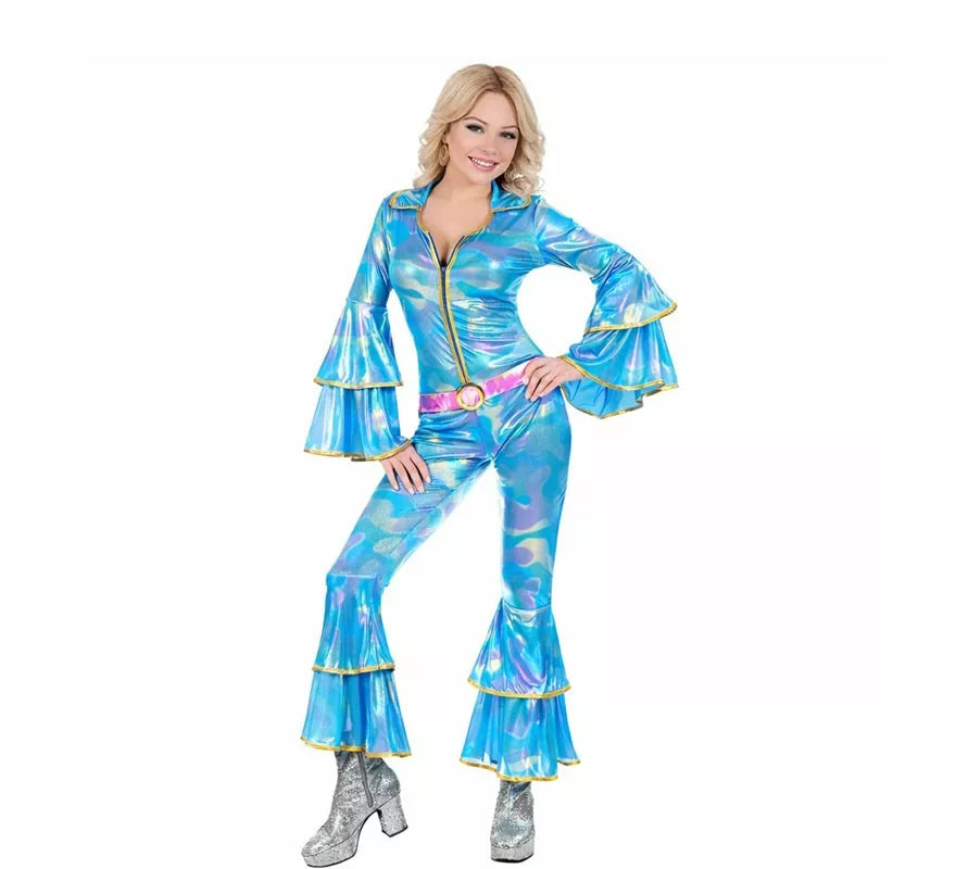 Translation missing: es.Disfraz de Disco de los años 70 azul para mujer
