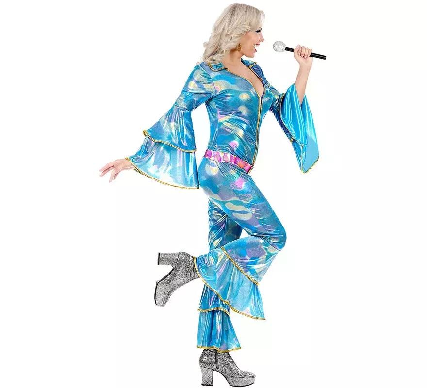 Translation missing: es.Disfraz de Disco de los años 70 azul para mujer