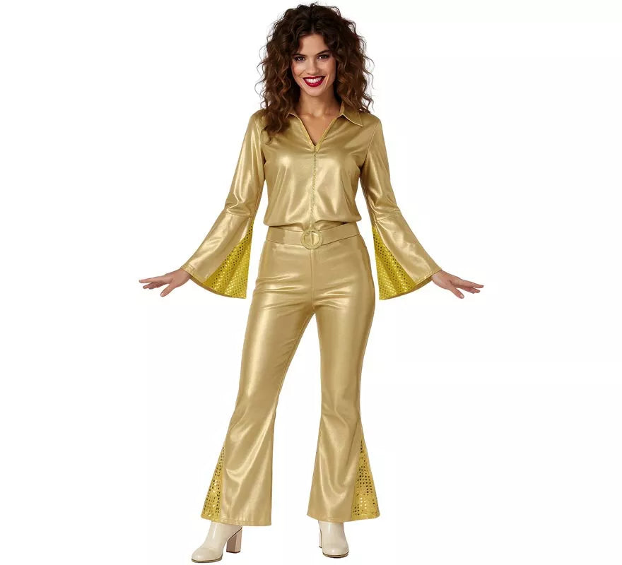Disfraz de Disco dorado para mujer