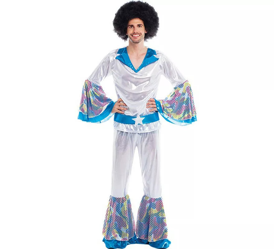 Translation missing: es.Disfraz de Disco Man plateado para hombre