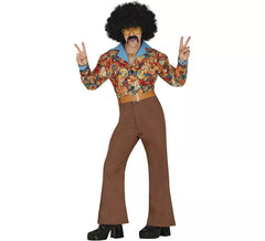 Disfraz de Disco marrón floral para hombre
