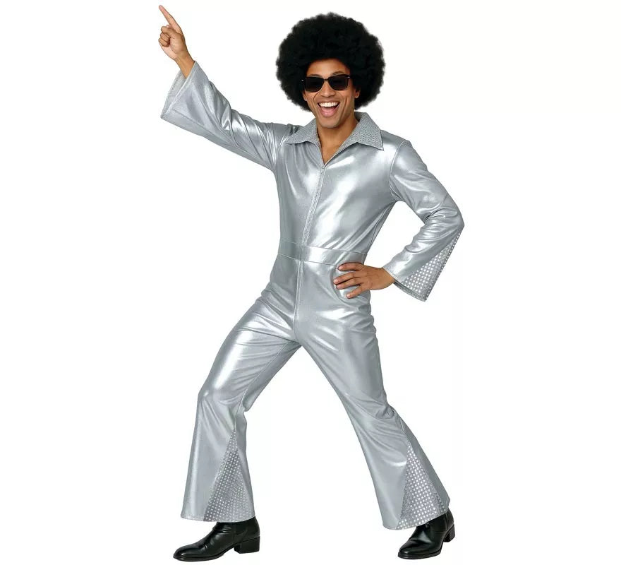 Translation missing: es.Disfraz de Disco plata para hombre