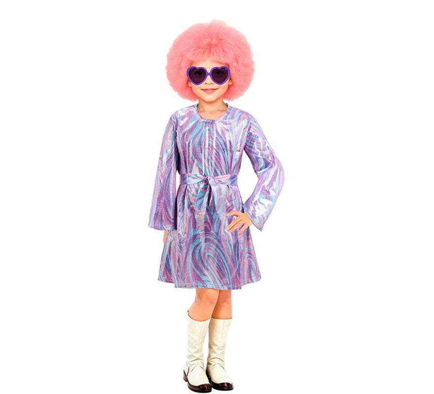 Translation missing: es.Disfraz de Disco Psicodélico lila para niña