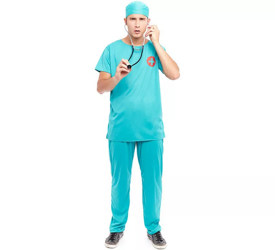 Translation missing: es.Disfraz de Doctor Cirujano azul para hombre
