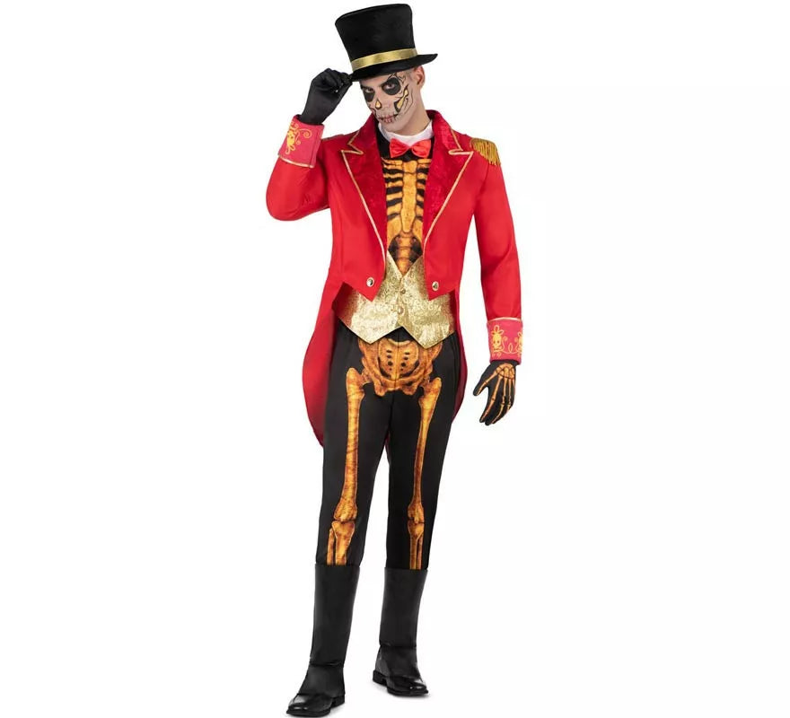 Translation missing: es.Disfraz de Domador Esqueleto con sombrero para hombre