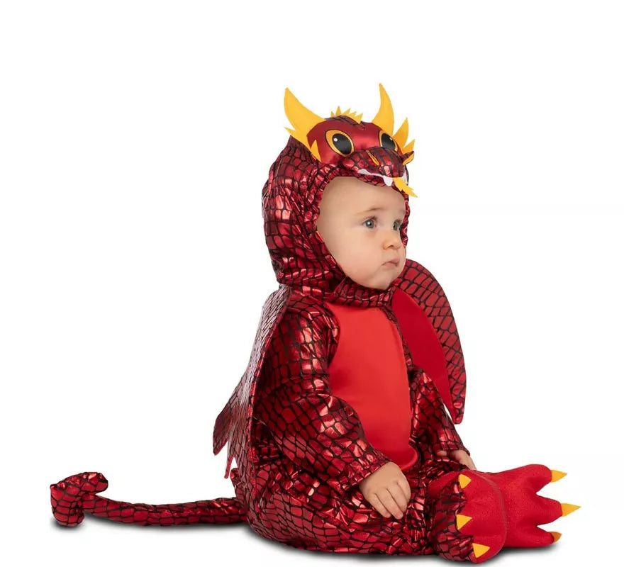 Translation missing: es.Disfraz de Dragón rojo con capucha y alas para bebé y niño