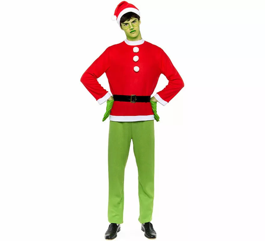 Translation missing: es.Disfraz de Duende Gruñón de Navidad para hombre