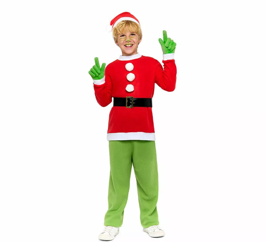 Translation missing: es.Disfraz de Duende Gruñón de Navidad para niño