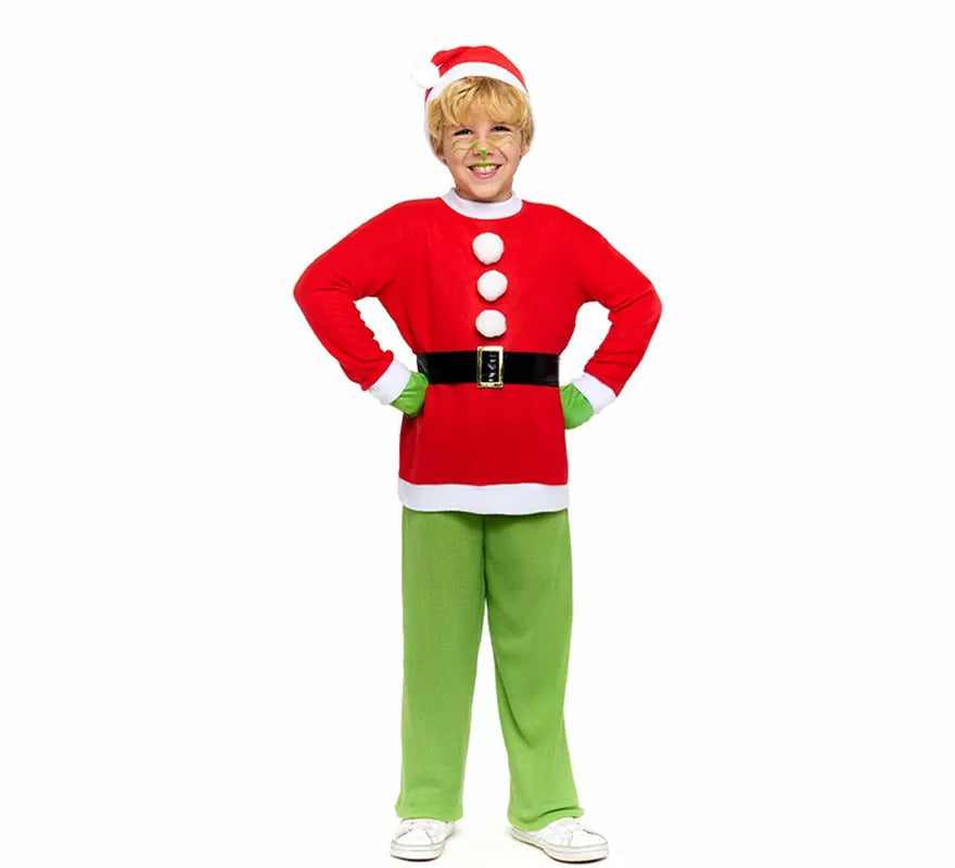 Translation missing: es.Disfraz de Duende Gruñón de Navidad para niño