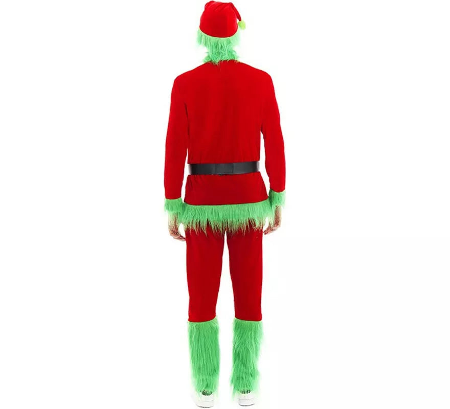 Translation missing: es.Disfraz de Duende Gruñón de Navidad verde para hombre