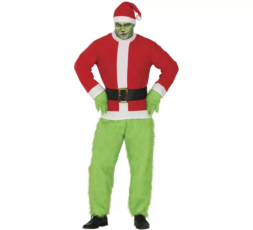 Translation missing: es.Disfraz de Duende Gruñón de Navidad verde para hombre