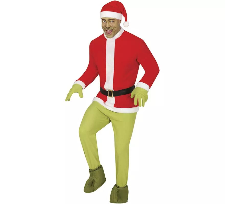 Translation missing: es.Disfraz de Duende Gruñón Navideño verde para hombre