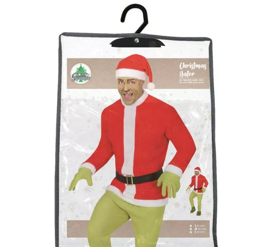 Translation missing: es.Disfraz de Duende Gruñón Navideño verde para hombre