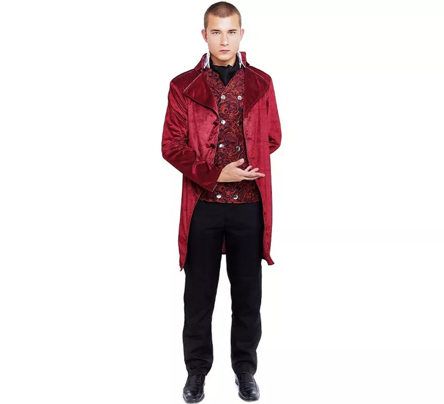Translation missing: es.Disfraz de Duque Inglés elegante vinotinto para hombre