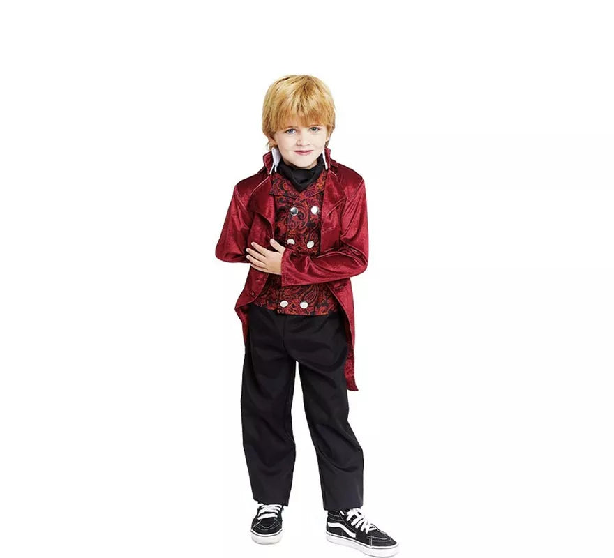 Translation missing: es.Disfraz de Duque Inglés elegante vinotinto para niño