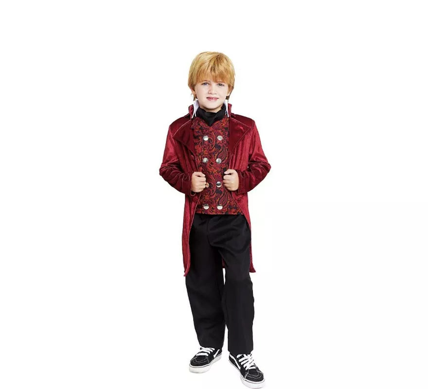 Translation missing: es.Disfraz de Duque Inglés elegante vinotinto para niño