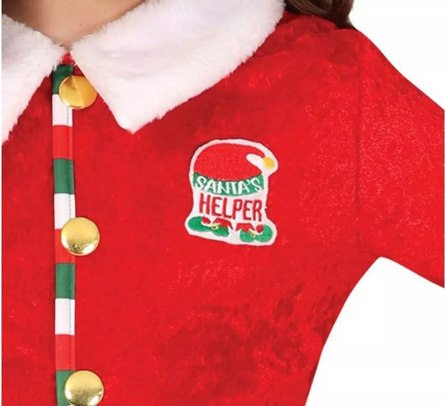 Translation missing: es.Disfraz de Elfa Ayudante de Santa con gorro para niña