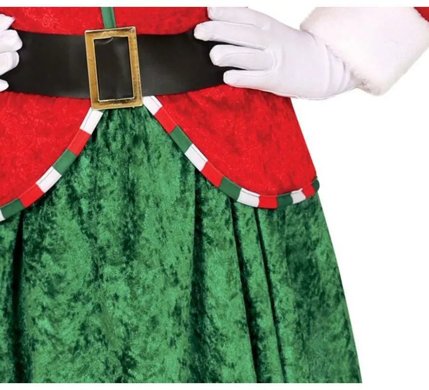 Translation missing: es.Disfraz de Elfa Ayudante de Santa con gorro para niña