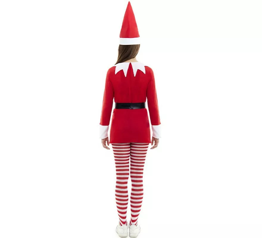 Translation missing: es.Disfraz de Elfa Polar roja en vestido con gorro para mujer