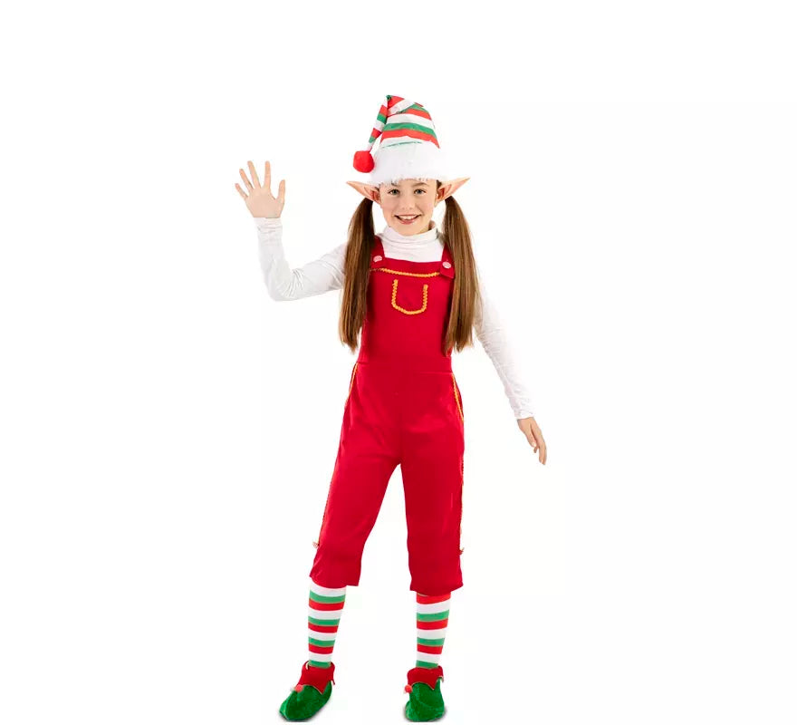 Translation missing: es.Disfraz de Elfa Roja con gorro para niños