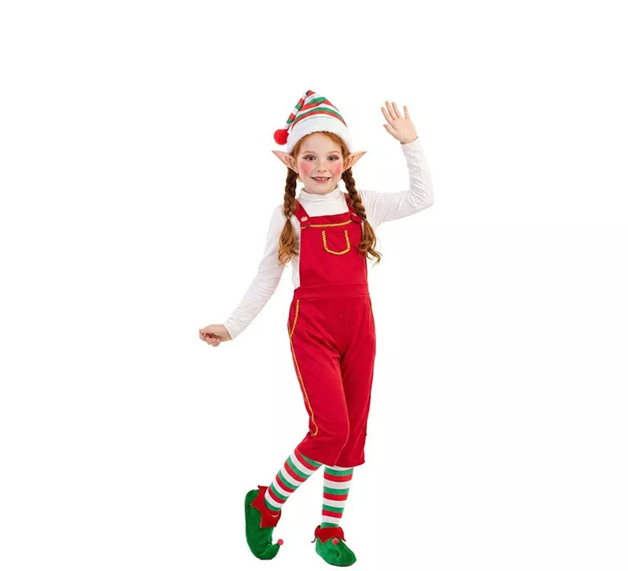 Translation missing: es.Disfraz de Elfa Roja con gorro para niños
