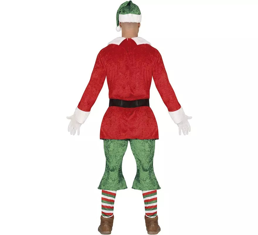 Translation missing: es.Disfraz de Elfo Ayudante de Santa con cinturón para hombre