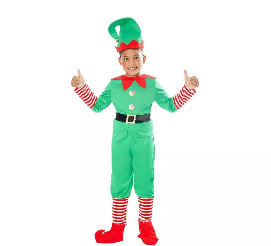 Translation missing: es.Disfraz de Elfo Ayudante de Santa con gorro para niño