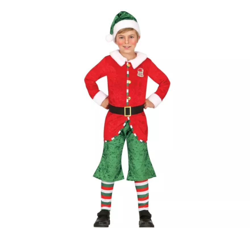 Translation missing: es.Disfraz de Elfo Ayudante de Santa con gorro para niño