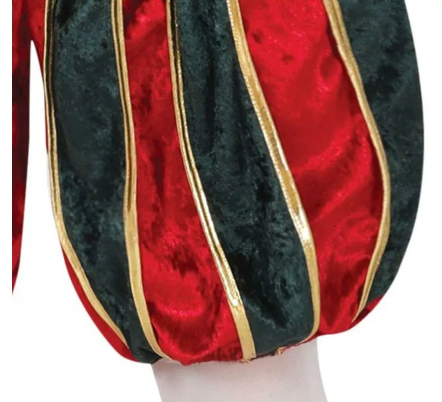 Translation missing: es.Disfraz de Elfo Paje verde y rojo con gorro para hombre