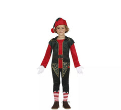 Disfraz de Elfo Rojo con chaleco largo para niño