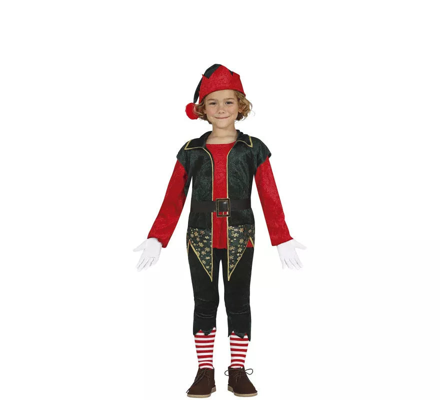 Translation missing: es.Disfraz de Elfo Rojo con chaleco largo para niño