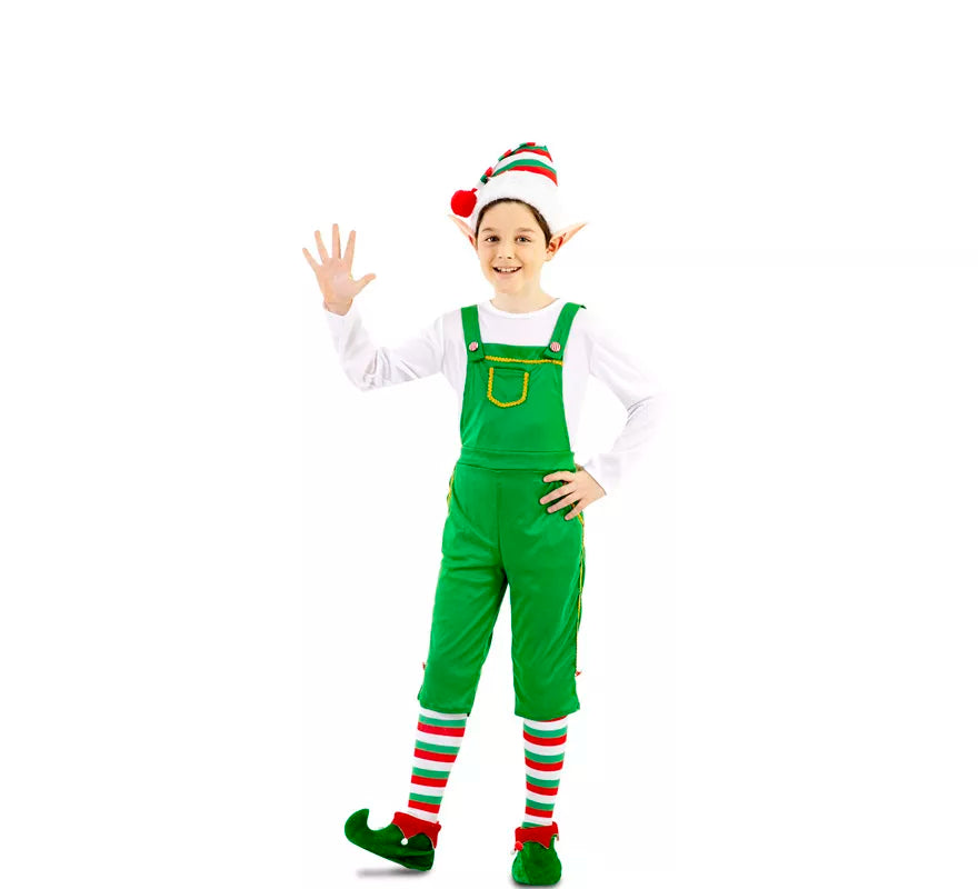 Translation missing: es.Disfraz de Elfo Verde con gorro para niños