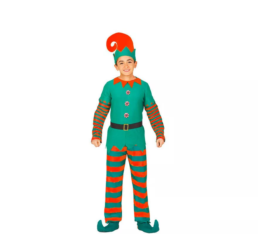 Translation missing: es.Disfraz de Elfo Verde y Naranja para niño