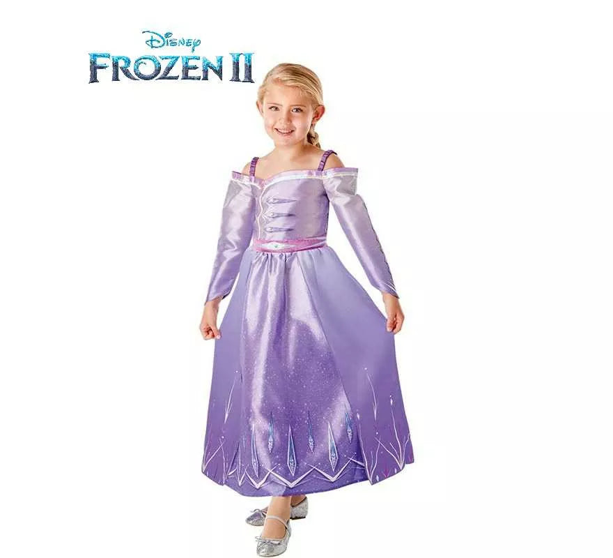 Translation missing: es.Disfraz de Elsa Morado de Frozen II para niña