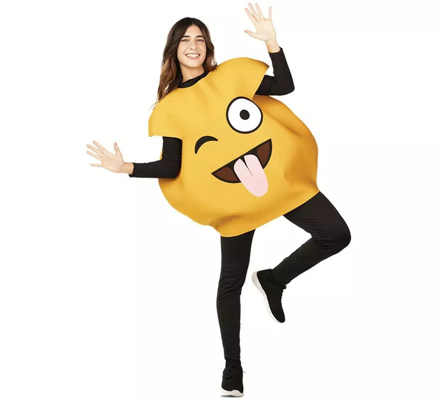 Translation missing: es.Disfraz de Emoticono Guiño con lengua para adultos