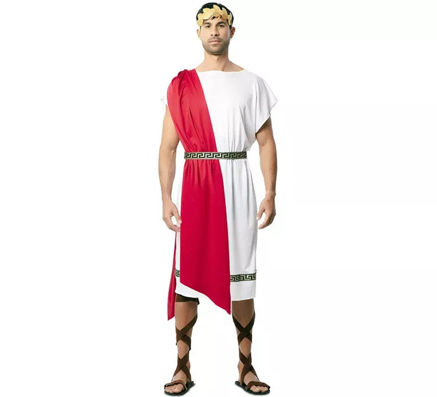 Translation missing: es.Disfraz de Emperador Romano con chal rojo para hombre