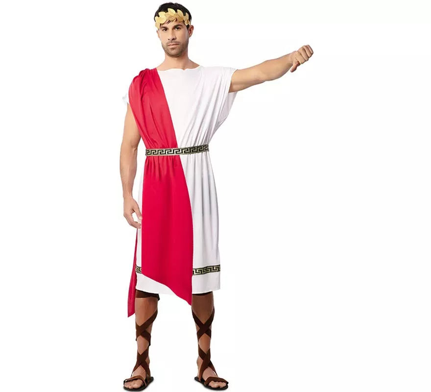 Translation missing: es.Disfraz de Emperador Romano con chal rojo para hombre