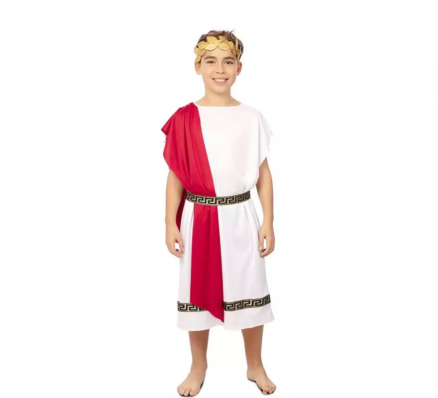 Translation missing: es.Disfraz de Emperador Romano con chal rojo para niño